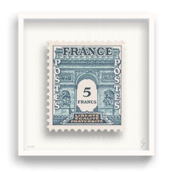 印花与版画 标题为“France 1 Stamp” 由Guy Gee, 原创艺术品, 数字打印