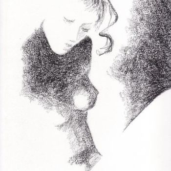 Disegno intitolato "apparition 4" da Guy Leclercq, Opera d'arte originale