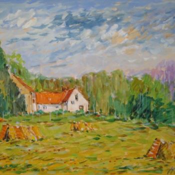 Painting titled "Paysage Picard" by Guy Le Gendre, Original Artwork, Oil