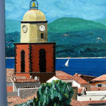 Painting titled "st-trop-ouest-41x33…" by Guyo, Original Artwork, Acrylic