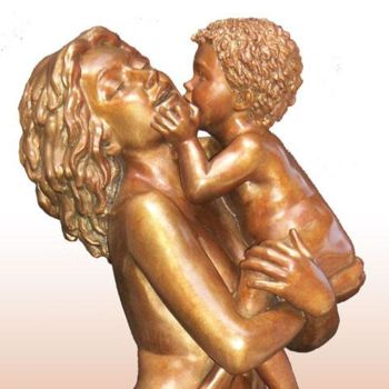 Sculpture intitulée "«Caresses» La mère…" par Guy Pierre, Œuvre d'art originale