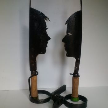 Sculpture intitulée "Visages" par Guy Romedenne, Œuvre d'art originale, Métaux