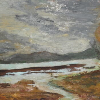 Pittura intitolato "Ciel d'orage" da Guy Romedenne, Opera d'arte originale, Olio