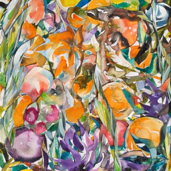 Peinture intitulée "Flower Power" par Guy Sroka, Œuvre d'art originale, Aquarelle
