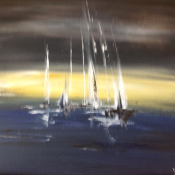 Peinture intitulée "regate nocturne" par Yatro, Œuvre d'art originale, Huile