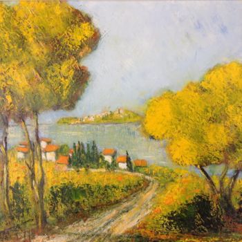 Peinture intitulée "La Provence et la m…" par Yatro, Œuvre d'art originale, Huile