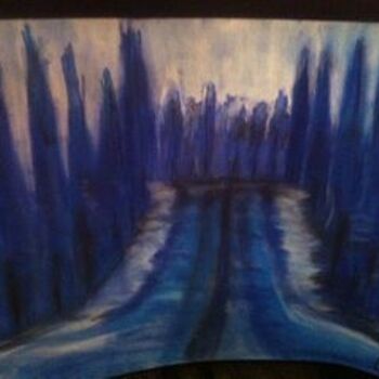 Painting titled "Forêt en hiver" by Guyb, Original Artwork