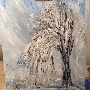 Pintura titulada "L'arbre enneigé" por Guyb, Obra de arte original