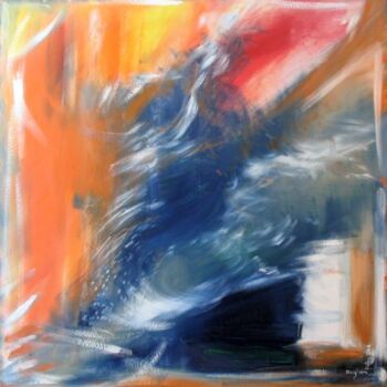Pintura intitulada "Avec le vent" por Guylaine Déry, Obras de arte originais, Óleo