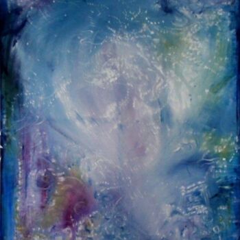 Painting titled "Nebula" by Guylaine Déry, Original Artwork, Oil Mounted on Wood Stretcher frame