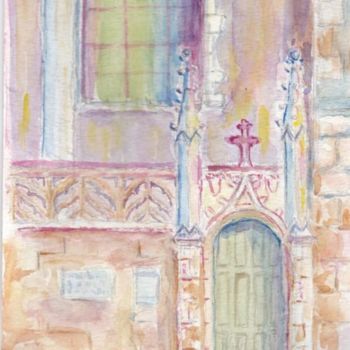 Painting titled "Ancienne faculté dr…" by Guyle Rayne, Original Artwork, Watercolor