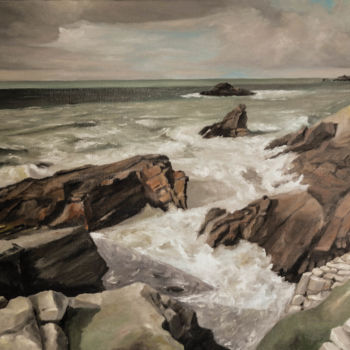 Schilderij getiteld "quiberon-cote-sauva…" door Guy Lorquet, Origineel Kunstwerk, Olie