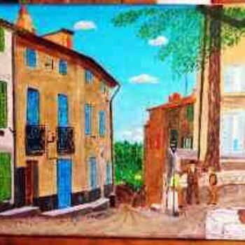 Schilderij getiteld "Ramatuelle 1950" door Jean Guyou, Origineel Kunstwerk, Olie