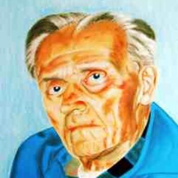 Painting titled "Grand-père" by Jean Guyou, Original Artwork, Oil