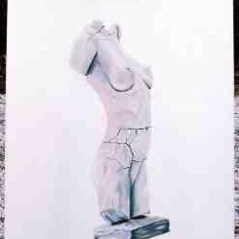 Peinture intitulée "Statue - buste fémi…" par Jean Guyou, Œuvre d'art originale, Huile