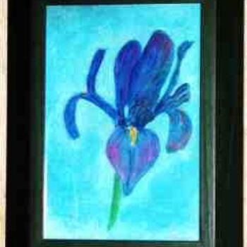 Painting titled "Iris" by Jean Guyou, Original Artwork, Oil