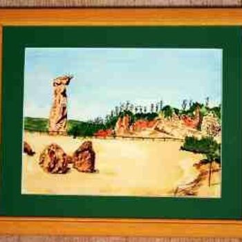Painting titled "Colorado provençal" by Jean Guyou, Original Artwork, Oil