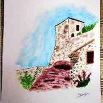 Картина под названием "Roquebrune sur Arge…" - Jean Guyou, Подлинное произведение искусства, Масло