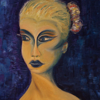 Painting titled "comtesse-au-chignon…" by Guyrichd, Original Artwork, Oil