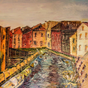 Painting titled "burano-le-canal-" by Guyrichd, Original Artwork