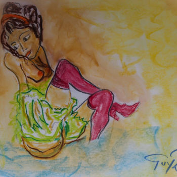 Tekening getiteld "Nu aux bas-rouges-…" door Guyrichd, Origineel Kunstwerk, Pastel