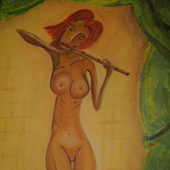 Картина под названием "Flutiste nue. jpg" - Guyrichd, Подлинное произведение искусства, Акрил