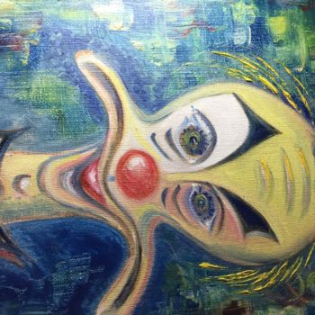 Картина под названием "Clown "Kroko"" - Guyrichd, Подлинное произведение искусства, Масло