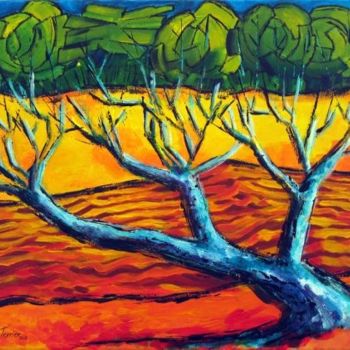 Painting titled "L'arbre d'Auray" by Guy Terrier, Original Artwork