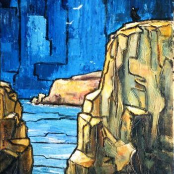 Painting titled "forteresse" by Guy Terrier, Original Artwork, Acrylic
