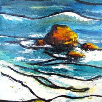 Malarstwo zatytułowany „Rochers - Etude 1” autorstwa Guy Terrier, Oryginalna praca, Akryl