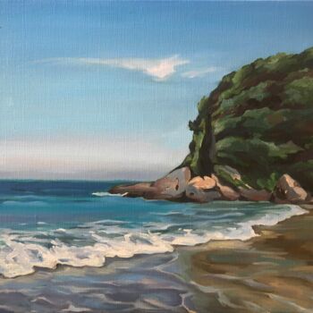 Pintura intitulada "Island beach" por Guzel Min, Obras de arte originais, Óleo