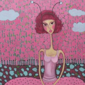 Painting titled "Ladybug" by Marija Guzvica, Original Artwork, Oil