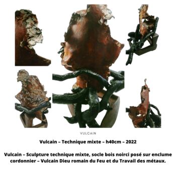 Sculpture titled "VULCAIN" by Gwen Lemasson, Original Artwork, Clay