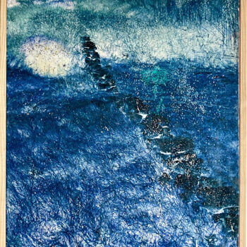 Schilderij getiteld "Le chemin bleu des…" door Gwenaëlle Le Mée, Origineel Kunstwerk, Acryl Gemonteerd op Frame voor houten…
