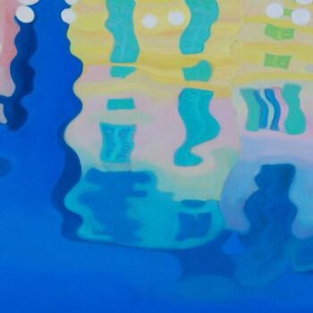 Pintura titulada "Reflets du port de…" por Gwendoline Pieters, Obra de arte original, Oleo Montado en Bastidor de camilla de…