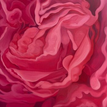 Painting titled "Fleur" by Gwendoline Pieters, Original Artwork, Oil Mounted on Wood Stretcher frame