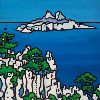 Pintura titulada "L'île de Riou vue d…" por Gwendoline Pieters, Obra de arte original, Oleo