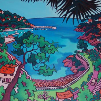 Peinture intitulée "La côte provençale,…" par Gwendoline Pieters, Œuvre d'art originale, Huile