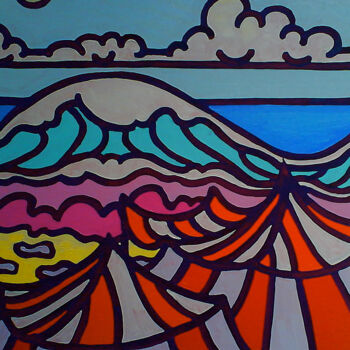 Painting titled "Surf trip" by Gwendoline Pieters, Original Artwork, Oil