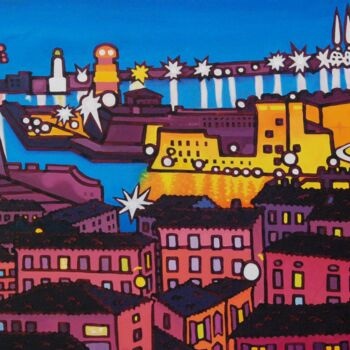 Ζωγραφική με τίτλο "#Marseille, by nigh…" από Gwendoline Pieters, Αυθεντικά έργα τέχνης, Λάδι