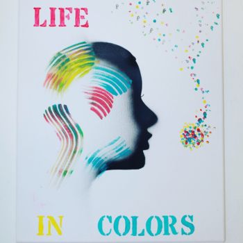 Painting titled "Life in colors" by Gwen Gouret, Original Artwork, Acrylic