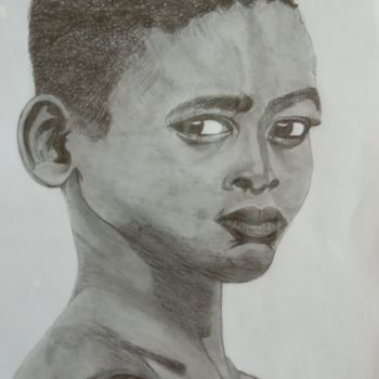 Drawing titled "Dignité africaine ." by Gwenolee Mahe, Original Artwork, Pencil