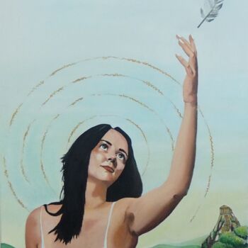 Картина под названием "L'envol" - Gwladys Dauly, Подлинное произведение искусства, Масло