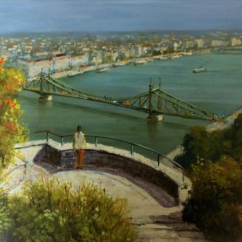 Painting titled "Budapest Panorama/P…" by Gyorgy Lantos (Hu), Original Artwork, Oil