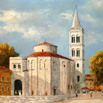 Painting titled "Morning in Zadar /…" by Gyorgy Lantos (Hu), Original Artwork, Oil