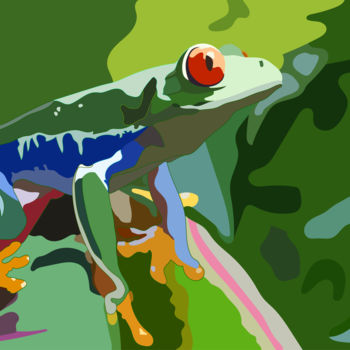 Digital Arts titled "Frog" by Mogyorogyozo, Original Artwork, Digital Painting