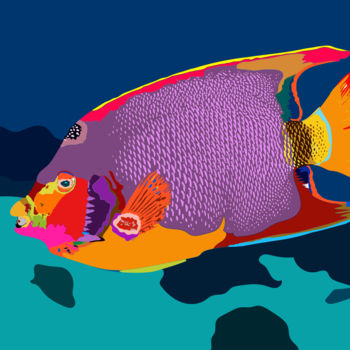 Arte digital titulada "Fish" por Mogyorogyozo, Obra de arte original, Trabajo Digital 2D