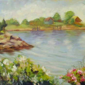 Painting titled "Leete's Island" by Gloria Nilsson, Original Artwork, Oil
