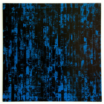 「Blue Print」というタイトルの絵画 Hervé Bichetによって, オリジナルのアートワーク, オイル