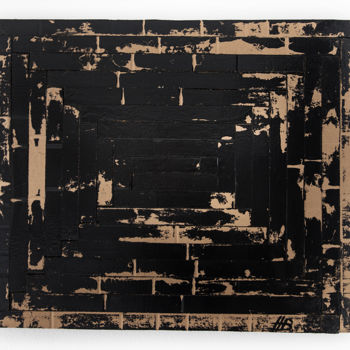 Peinture intitulée "Black Spiral" par Hervé Bichet, Œuvre d'art originale, Huile